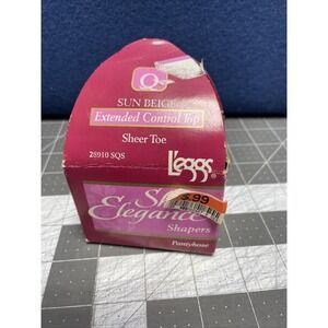 Leggs Sheer Elegance Shapers Control Top Pantyhose Q Sheer Toe Sun Beige 28910